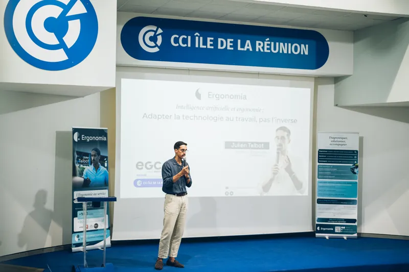 Julien Talbot sur scène, CCI Île de La Réunion