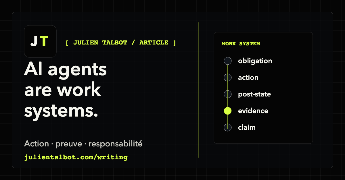 Les agents IA ne sont pas seulement des outils. Ce sont des systèmes de travail