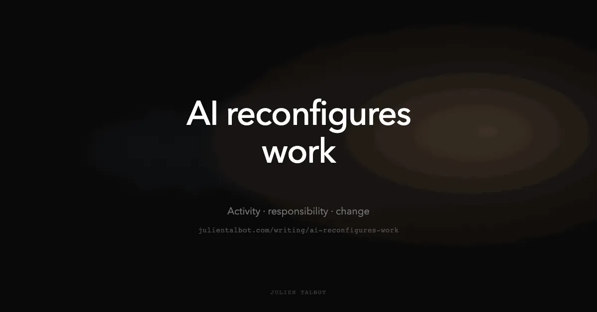 AI is not integrated into work. It reconfigures it.