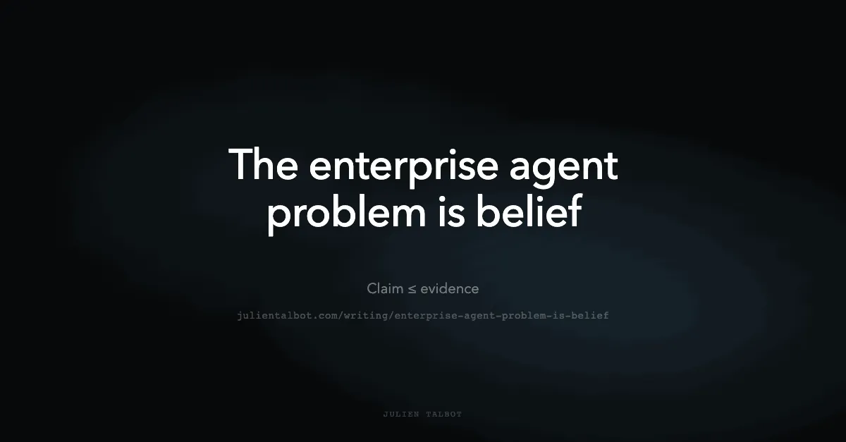The enterprise agent problem is belief